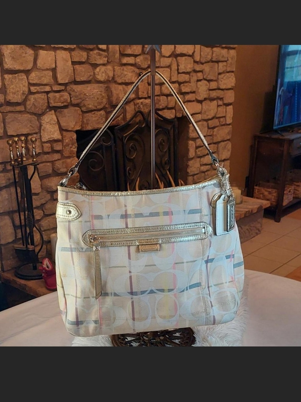 Coach Peyton Tattersall Plaid Shoulder Bag 2013 No. 28284
